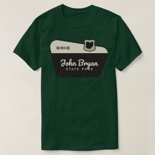 John Bryan State Park Ohio Welkomstbord T-shirt (Design voorkant)