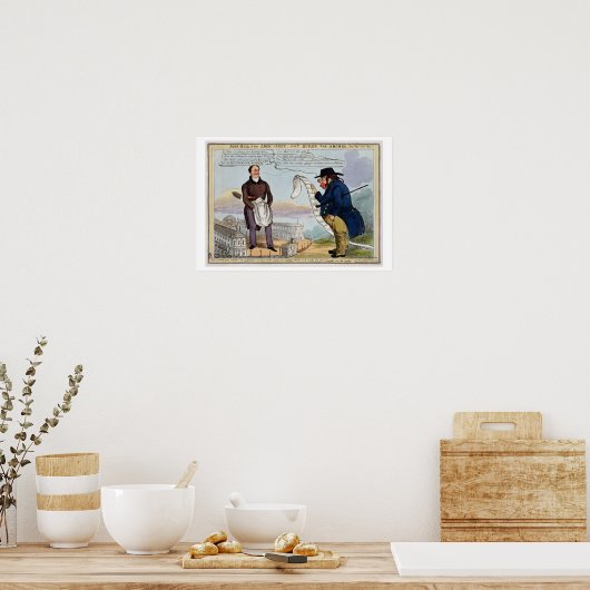 John Bull en de Architect Wot bouwen de Arches Poster (Keuken)