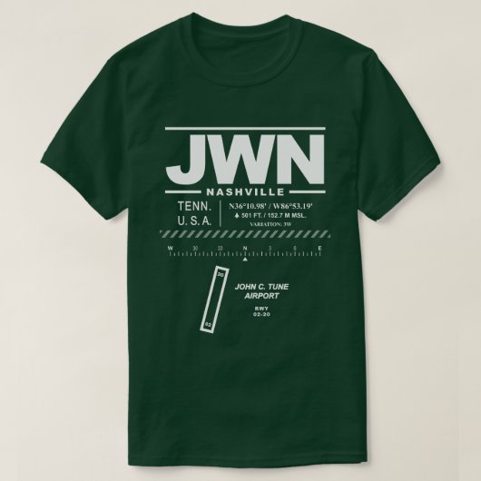 John C. Tune Airport JWN T-Shirt (Design voorkant)