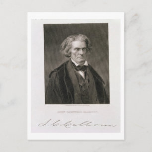 John Caldwell Calhoun, gegraveerd door Henry Bryan Briefkaart