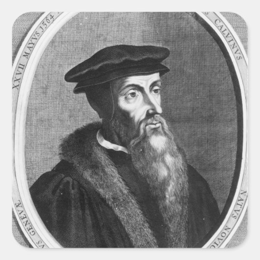 John Calvin Vierkante Sticker (Voorkant)