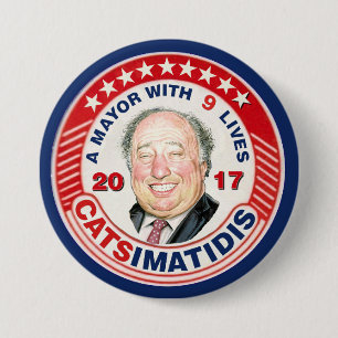 John Catsimatidis voor de burgemeester van NYC 201 Ronde Button 7,6 Cm