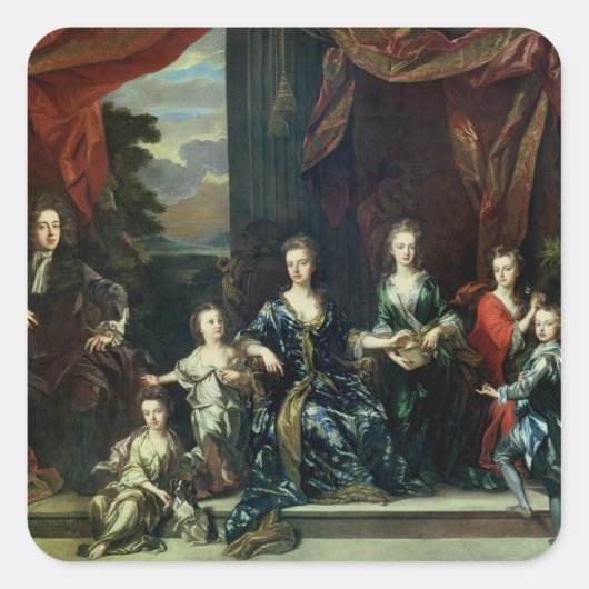 John Churchill 1st Duke of Marlborough Vierkante Sticker (Voorkant)
