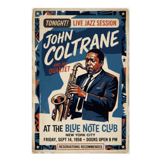 John Coltrane Live-Session Perfect Poster (Voorkant)