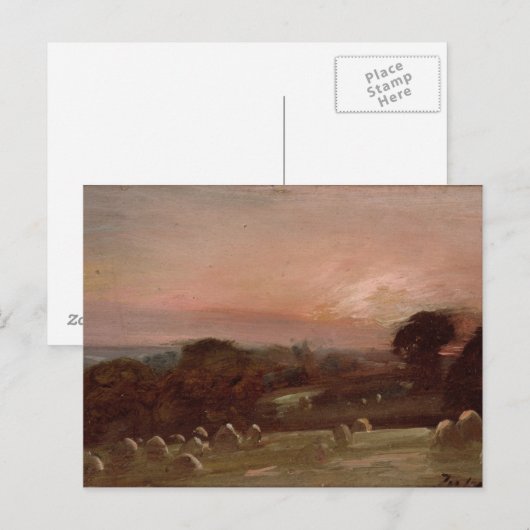 John Constable | A Hayfield nabij East Bergholt op Briefkaart (Voorkant / Achterkant)