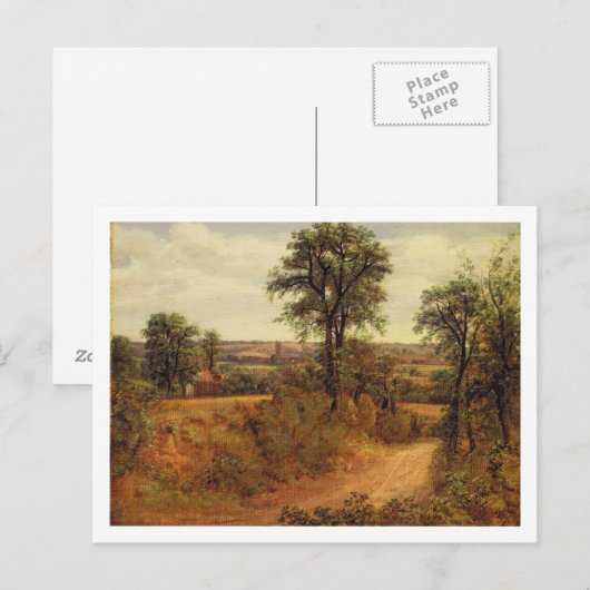John Constable | A Lane nabij Dedham, c.1802 (olie Briefkaart (Voorkant / Achterkant)