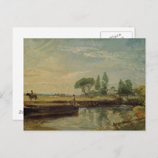 John Constable | A-schuur onder Flatford Lock, c.1 Briefkaart (Voorkant / Achterkant)