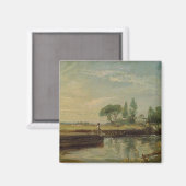 John Constable | A-schuur onder Flatford Lock, c.1 Magneet (Voorkant / Achterkant)