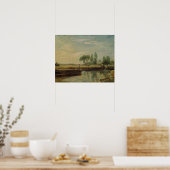 John Constable | A-schuur onder Flatford Lock, c.1 Poster (Keuken)
