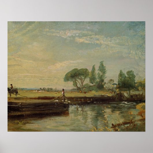 John Constable | A-schuur onder Flatford Lock, c.1 Poster (Voorkant)