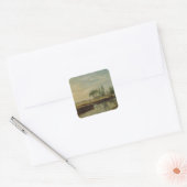 John Constable | A-schuur onder Flatford Lock, c.1 Vierkante Sticker (Envelop)