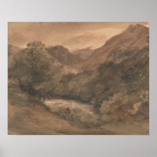 John Constable - Borrowdale - Avond na een boete Poster