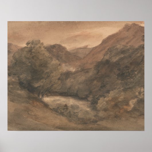 John Constable - Borrowdale - Avond na een boete Poster (Voorkant)