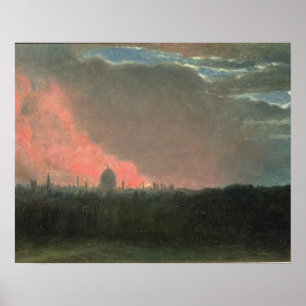 John Constable   Brand in Londen gezien vanuit Ham Poster