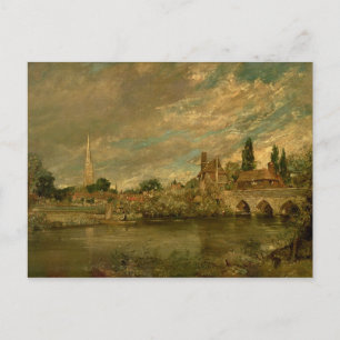 John Constable   De brug van Harnham en Salisbu Briefkaart