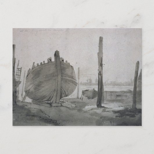 John Constable | De Scene met het vaartuig op de S Briefkaart (Voorkant)