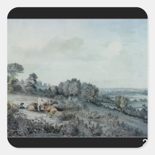 John Constable | De vallei van de Stour Vierkante Sticker (Voorkant)