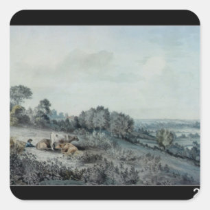 John Constable   De vallei van de Stour Vierkante Sticker
