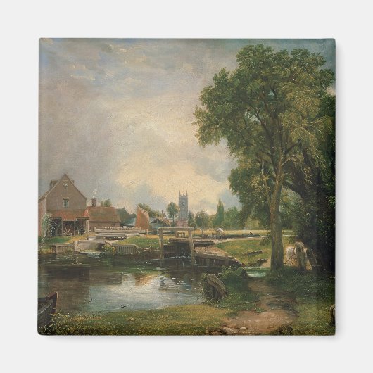 John Constable | Dedham Lock and Mill, 1820 Magneet (Voorkant)
