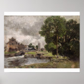 John Constable | Dedham Lock en Mill Poster (Voorkant)