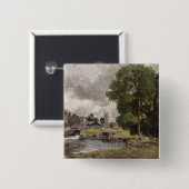 John Constable | Dedham Lock en Mill Vierkante Button 5,1 Cm (Voorkant /achterkant)