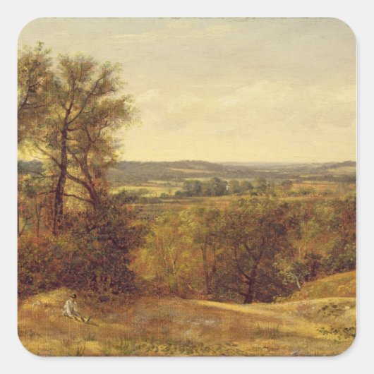 John Constable | Dedham Vale, c.1802 (olie op canv Vierkante Sticker (Voorkant)