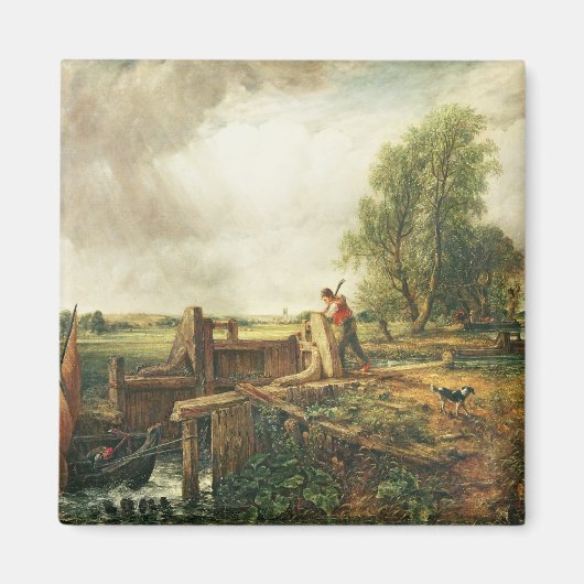 John Constable | Een boot die een slot passeert Magneet (Voorkant)