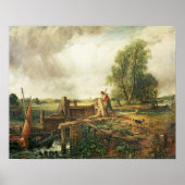 John Constable | Een boot die een slot passeert Poster (Voorkant)