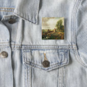 John Constable | Een boot die een slot passeert Vierkante Button 5,1 Cm (In situ)