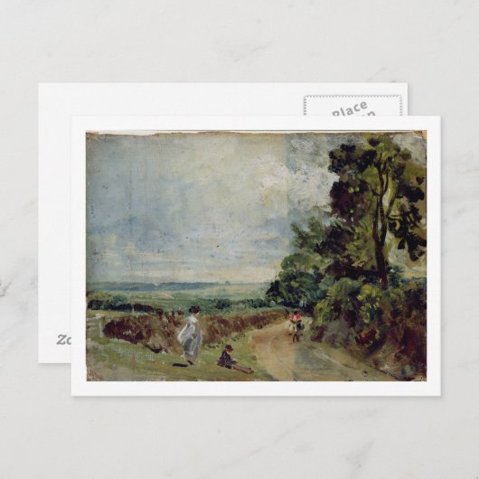 John Constable | Een landweg met bomen en vijgen Briefkaart (Voorkant / Achterkant)