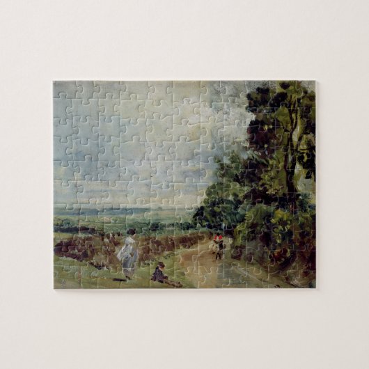 John Constable | Een landweg met bomen en vijgen Legpuzzel (Horizontaal)