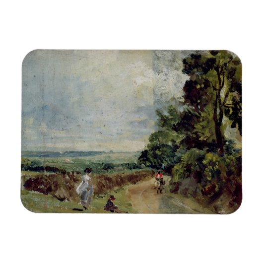 John Constable | Een landweg met bomen en vijgen Magneet (Horizontaal)