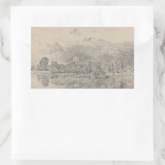 John Constable - Fulham Church Rechthoekige Sticker (Tas)