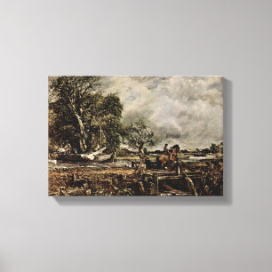 John Constable - Het springende paard Canvas Afdruk