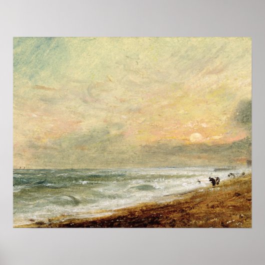 John Constable | Hove Beach, c.1824 (olie op papie Poster (Voorkant)