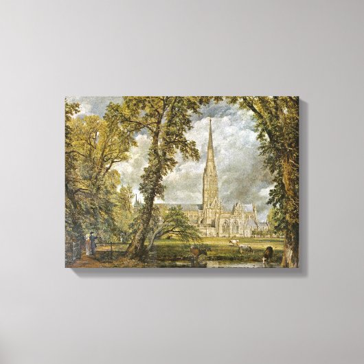 John Constable - Kathedraal gezien vanuit de tuin Canvas Afdruk (Voorkant)