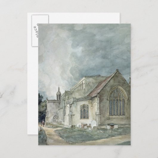John Constable | Kerk van de Oost-Bergholt, c.1805 Briefkaart (Voorkant / Achterkant)