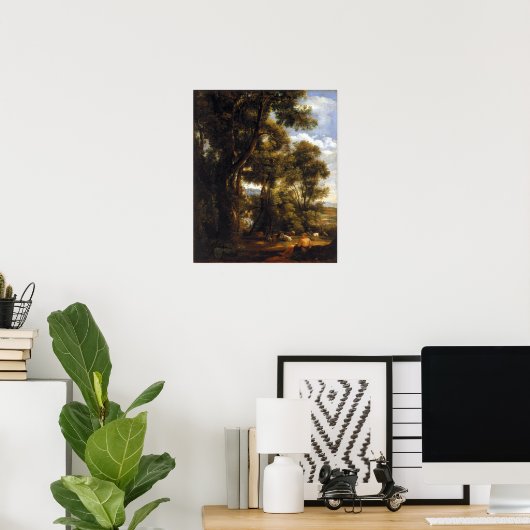 John Constable Landscape met Goatherd en Goats Poster (Thuiskantoor)