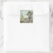 John Constable | Landschap met bomen en Pakistan Vierkante Sticker (Tas)