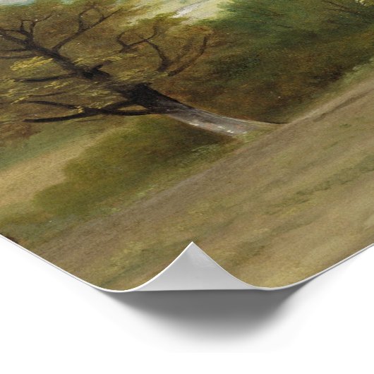 John Constable | Landschap: stromende scène in Suf Poster (Hoek)