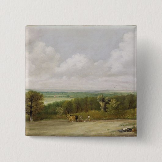 John Constable | Landschap: Stroomschaal in Suf Vierkante Button 5,1 Cm (Voorkant)