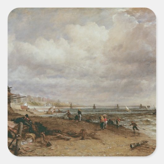 John Constable | Mariene parade en oude kettingpie Vierkante Sticker (Voorkant)