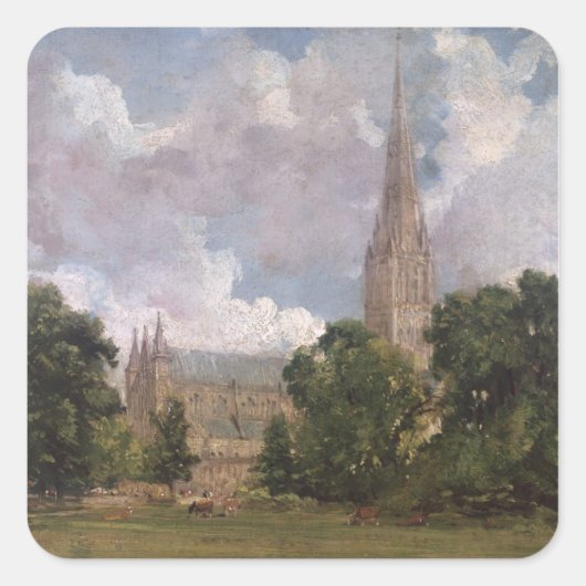 John Constable | Salisbury Cathedraal uit de sout Vierkante Sticker (Voorkant)