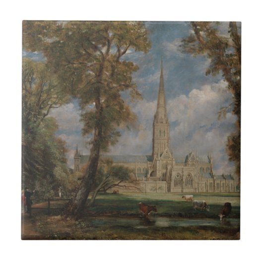 John Constable | Salisbury Cathedraal van de Berg Tegeltje (Voorkant)