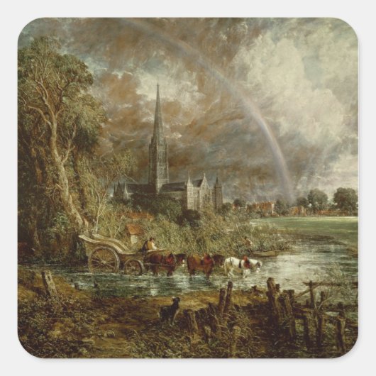 John Constable | Salisbury Cathedraal van de Mead Vierkante Sticker (Voorkant)