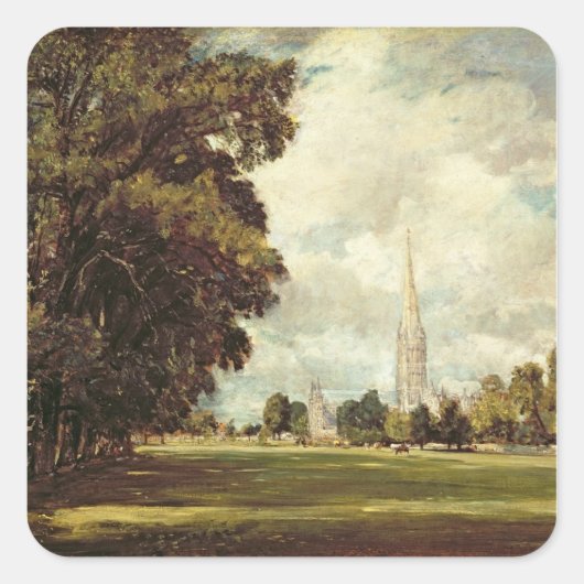 John Constable | Salisbury Cathedral van Neder Ma Vierkante Sticker (Voorkant)