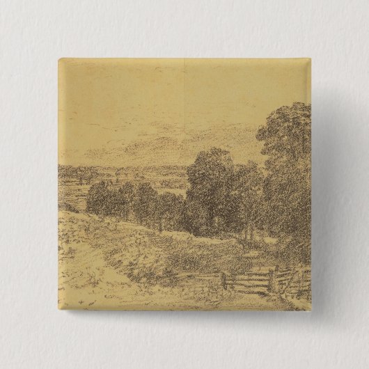 John Constable | Schets voor het schilderen  Vierkante Button 5,1 Cm (Voorkant)