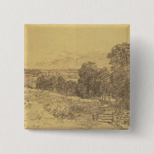 John Constable Schets voor het schilderen Vierkante Button 5,1 Cm