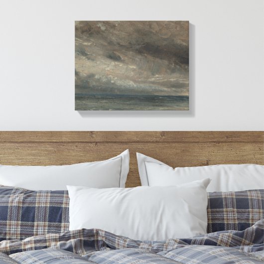 John Constable - Stormy Zee, Brighton Canvas Afdruk (Insitu (Slaapkamer))