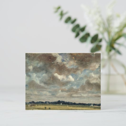 John Constable | Uitgebreid landschap met grijze C Briefkaart (Staand voorkant)